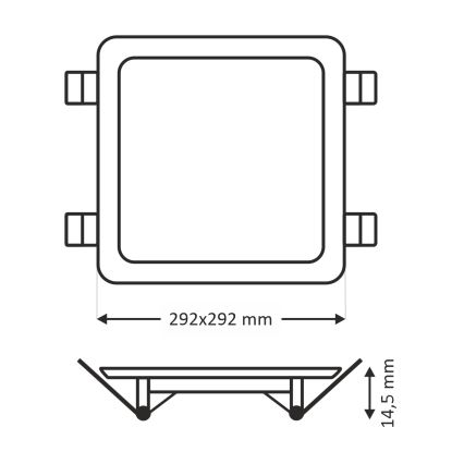 Lampada LED da incasso SQUARE LED/24W/230V 4200K 29,2x29,2 cm marrone