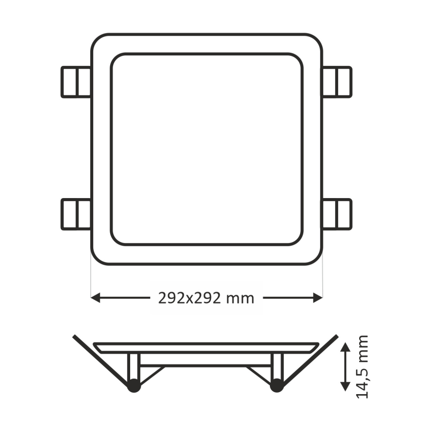Lampada LED da incasso SQUARE LED/24W/230V 4200K 29,2x29,2 cm marrone