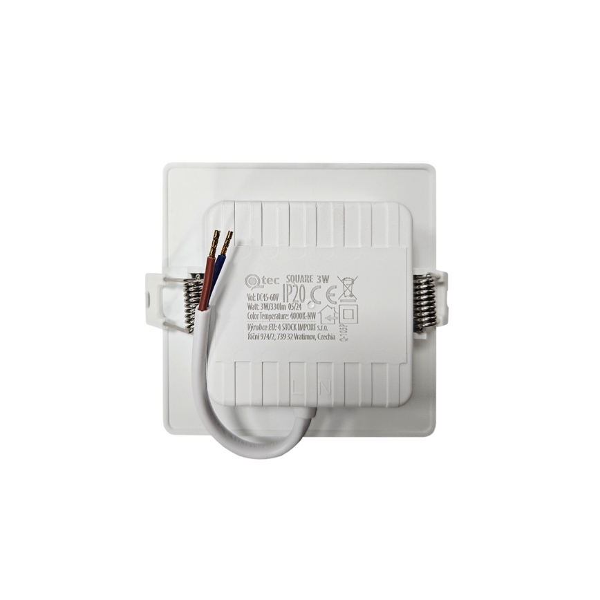 Lampada LED da incasso SQUARE LED/3W/230V 4000K 9x9 cm bianco