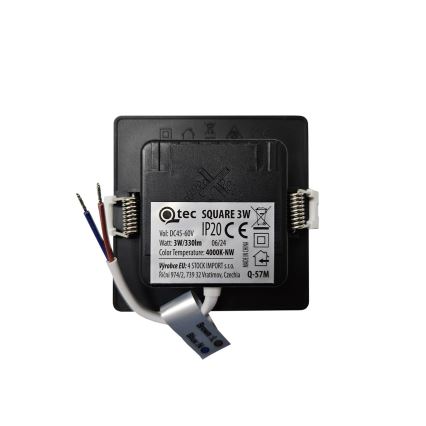 Lampada LED da incasso SQUARE LED/3W/230V 4000K 9x9 cm nero