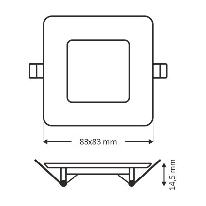 Lampada LED da incasso SQUARE LED/3W/230V 4200K 8,3x8,3 cm bianco
