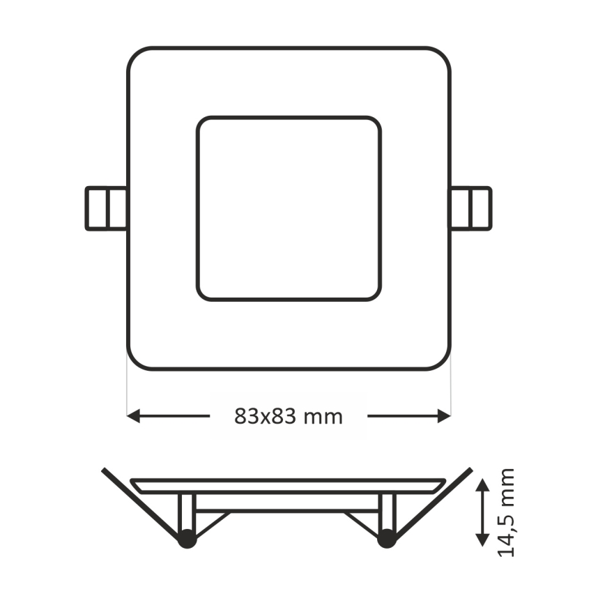 Lampada LED da incasso SQUARE LED/3W/230V 4200K 8,3x8,3 cm bianco