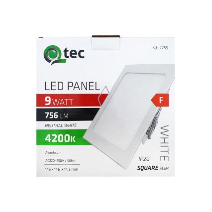 Lampada LED da incasso SQUARE LED/9W/230V 4200K 14,6x14,6 cm bianco