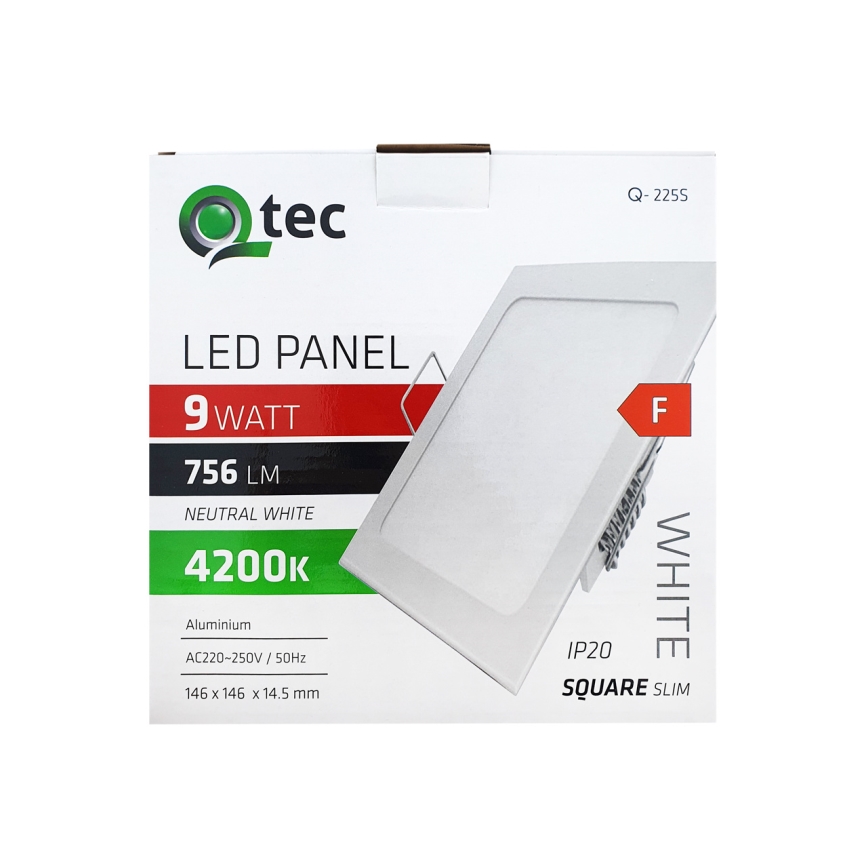Lampada LED da incasso SQUARE LED/9W/230V 4200K 14,6x14,6 cm bianco