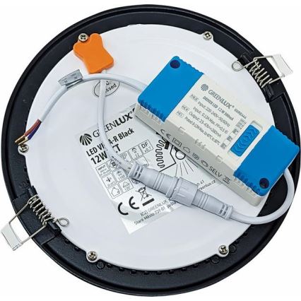 Lampada LED da incasso VEGA LED/12W/230V 2900/3900/5800K diametro 17,5 cm nero