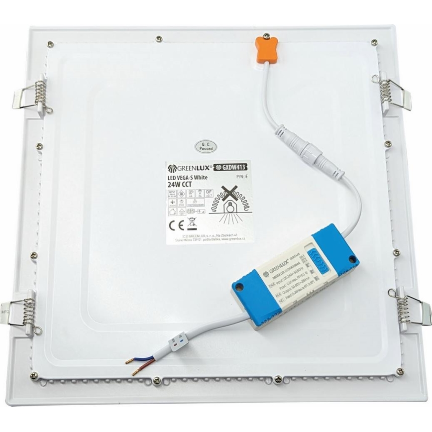 Lampada LED da incasso VEGA LED/24W/230V 2900/3900/5800K 30x30 cm bianco