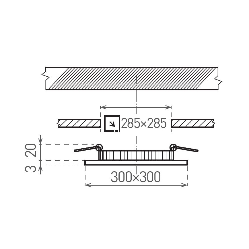 Lampada LED da incasso VEGA LED/24W/230V 2900/3900/5800K 30x30 cm bianco