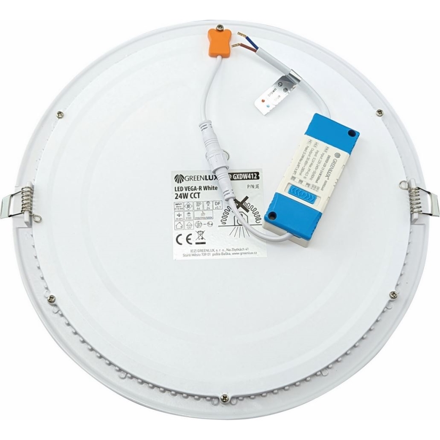 Lampada LED da incasso VEGA LED/24W/230V 2900/3900/5800K diametro 30 cm bianco