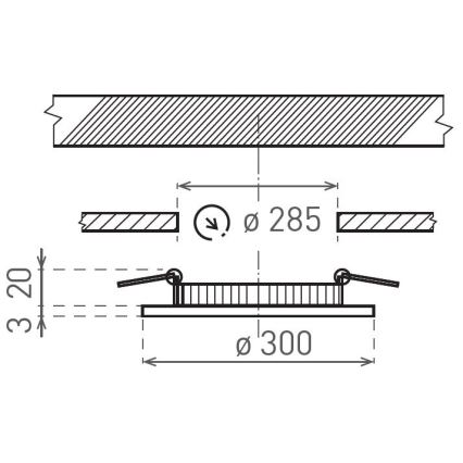 Lampada LED da incasso VEGA LED/24W/230V 2900/3900/5800K diametro 30 cm bianco