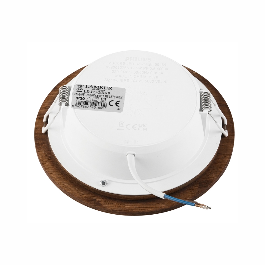 Lampada LED da incasso WOODY SPOT LED/12,5W/230V 4000K ciliegio ø 16 cm