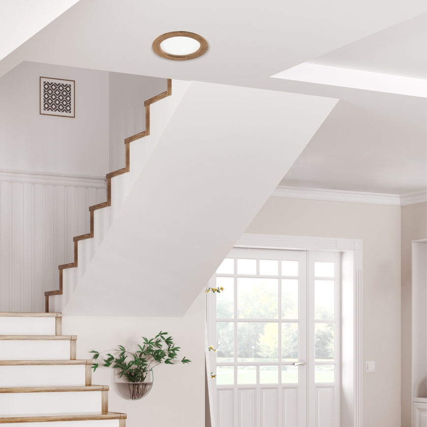 Lampada LED da incasso WOODY SPOT LED/16,5W/230V 4000K noce ø 18,5 cm