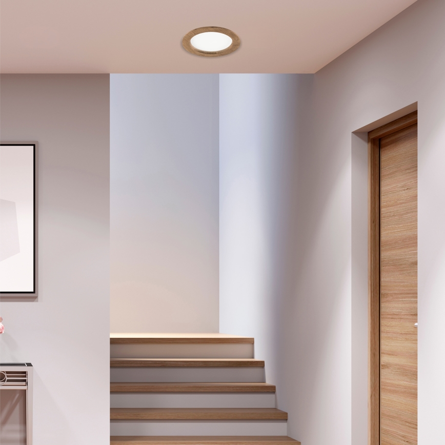 Lampada LED da incasso WOODY SPOT LED/16,5W/230V 4000K noce ø 18,5 cm