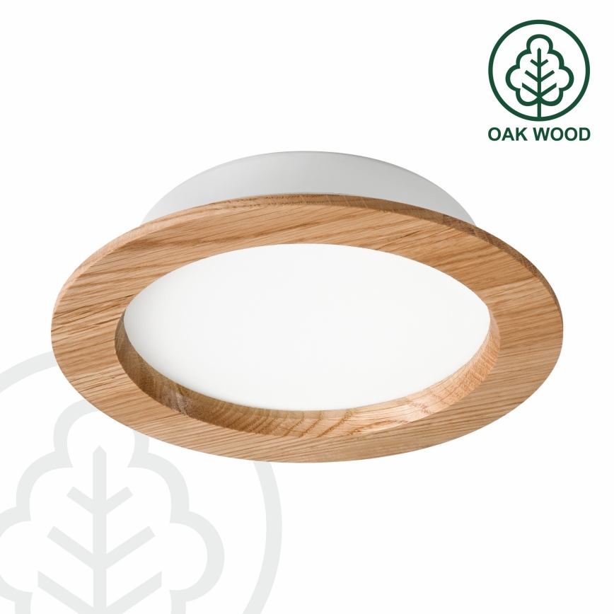 Lampada LED da incasso WOODY SPOT LED/16,5W/230V 4000K quercia ø 18,5 cm