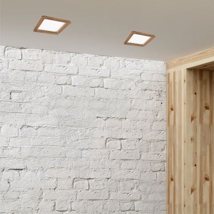 Lampada LED da incasso WOODY SPOT LED/17W/230V 3000K noce 18,5x18,5 cm