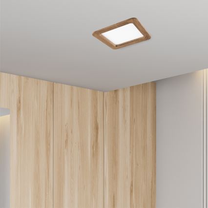 Lampada LED da incasso WOODY SPOT LED/17W/230V 3000K noce 18,5x18,5 cm