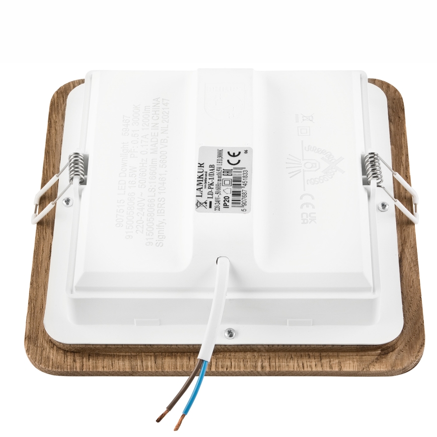 Lampada LED da incasso WOODY SPOT LED/17W/230V 3000K noce 18,5x18,5 cm