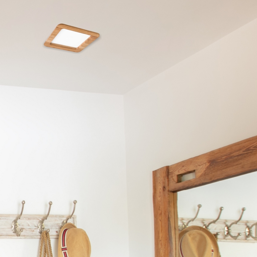 Lampada LED da incasso WOODY SPOT LED/17W/230V 3000K quercia 18,5x18,5 cm