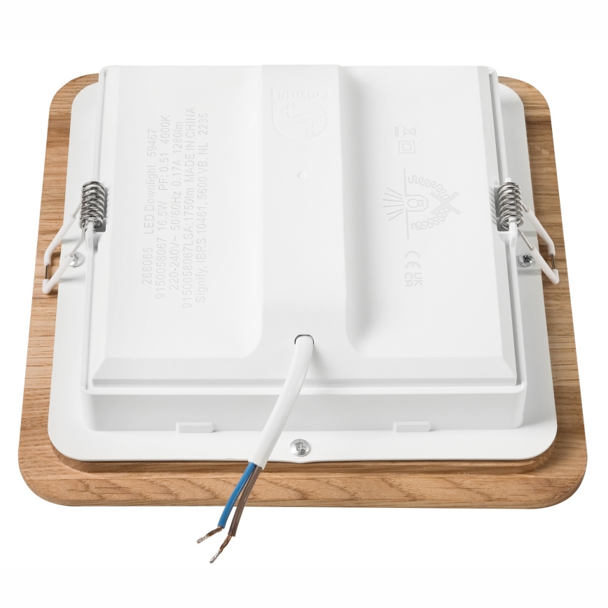 Lampada LED da incasso WOODY SPOT LED/17W/230V 3000K quercia 18,5x18,5 cm