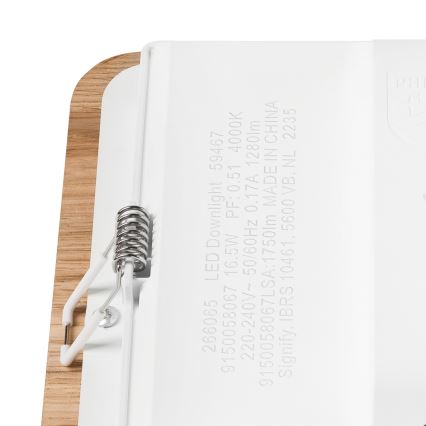 Lampada LED da incasso WOODY SPOT LED/17W/230V 3000K quercia 18,5x18,5 cm