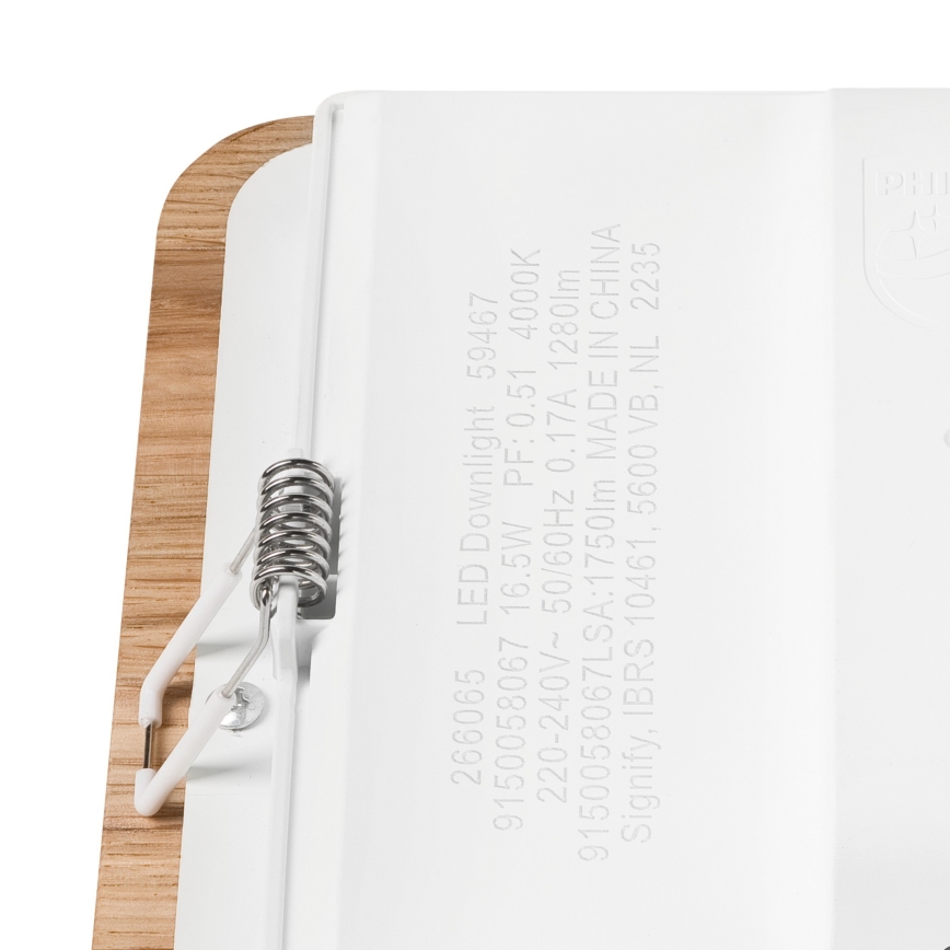 Lampada LED da incasso WOODY SPOT LED/17W/230V 3000K quercia 18,5x18,5 cm