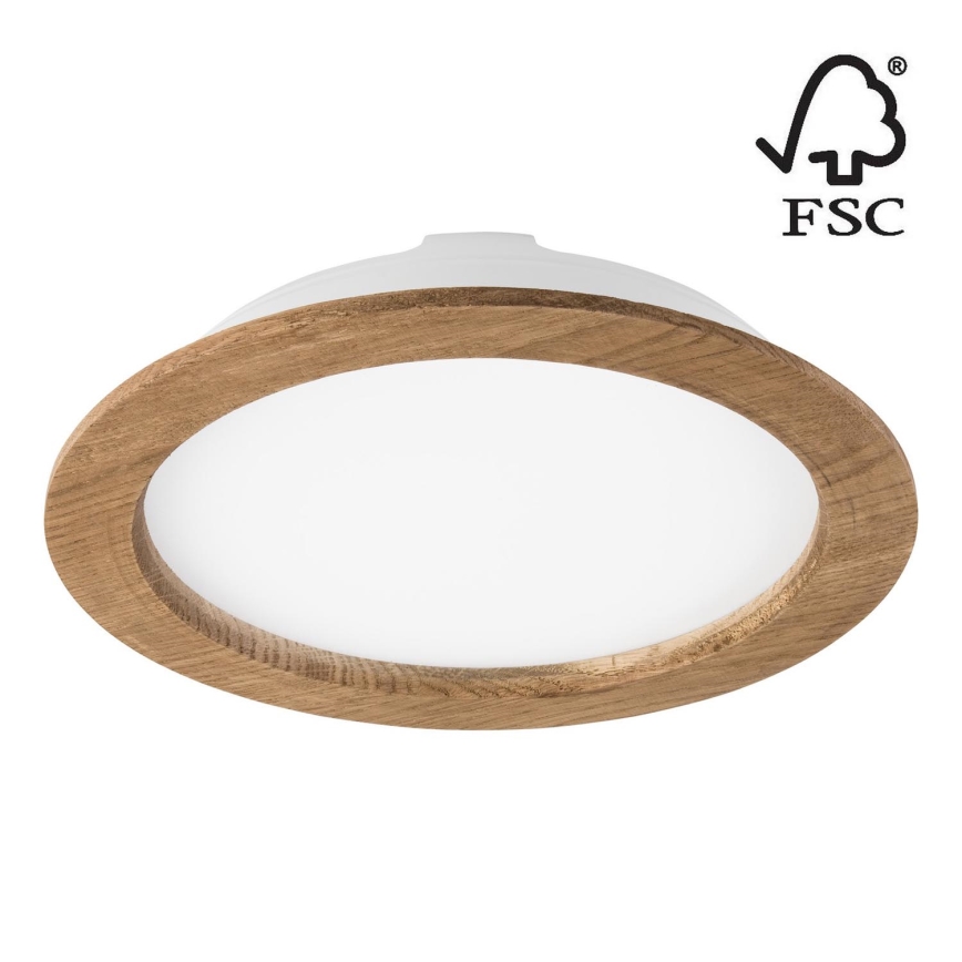 Lampada LED da incasso WOODY SPOT LED/23,5W/230V 4000K noce ø 23,5 cm