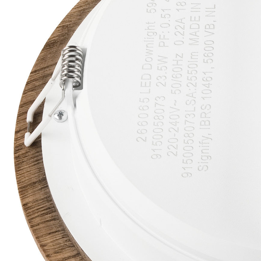Lampada LED da incasso WOODY SPOT LED/23,5W/230V 4000K noce ø 23,5 cm
