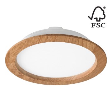 Lampada LED da incasso WOODY SPOT LED/23,5W/230V 4000K quercia ø 23,5 cm