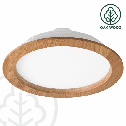 Lampada LED da incasso WOODY SPOT LED/23,5W/230V 4000K quercia ø 23,5 cm