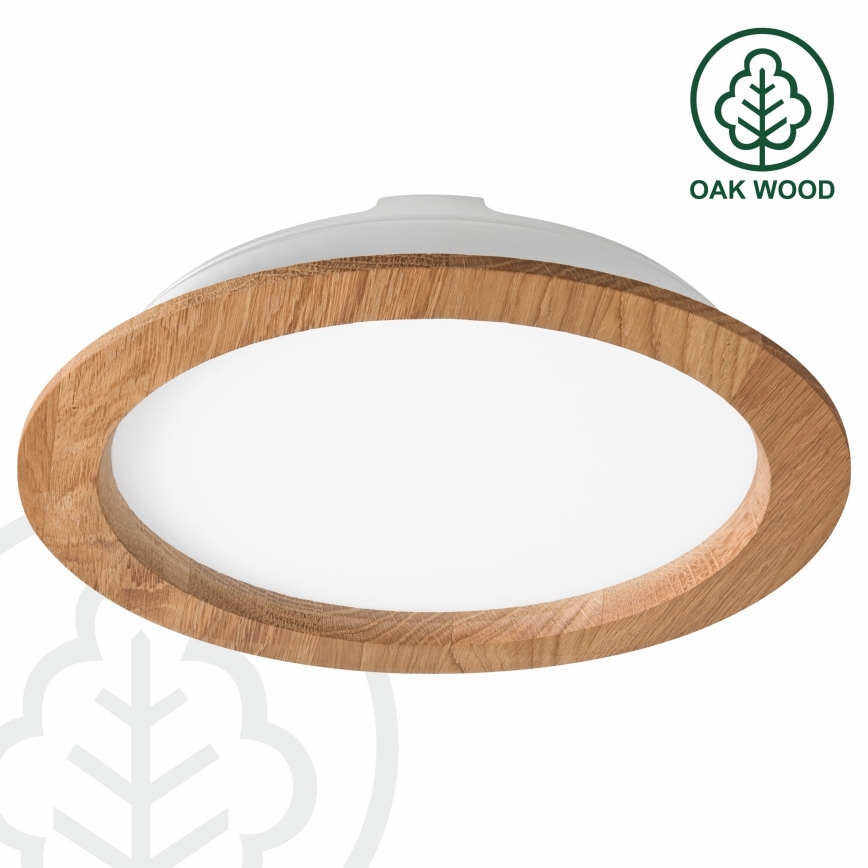 Lampada LED da incasso WOODY SPOT LED/23,5W/230V 4000K quercia ø 23,5 cm