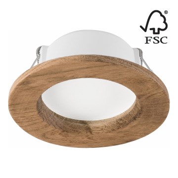 Lampada LED da incasso WOODY SPOT LED/5,5W/230V 4000K noce ø 10 cm