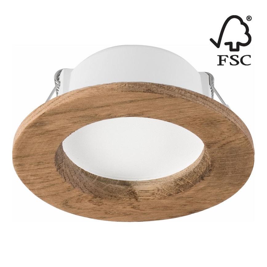 Lampada LED da incasso WOODY SPOT LED/5,5W/230V 4000K noce ø 10 cm