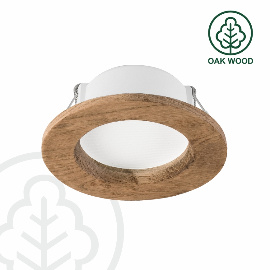 Lampada LED da incasso WOODY SPOT LED/5,5W/230V 4000K noce ø 10 cm