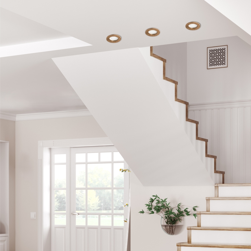 Lampada LED da incasso WOODY SPOT LED/5,5W/230V 4000K noce ø 10 cm