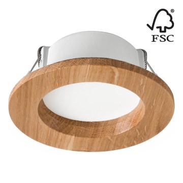 Lampada LED da incasso WOODY SPOT LED/5,5W/230V 4000K quercia ø 10 cm