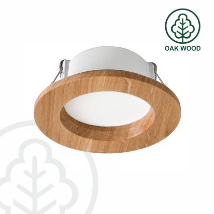 Lampada LED da incasso WOODY SPOT LED/5,5W/230V 4000K quercia ø 10 cm