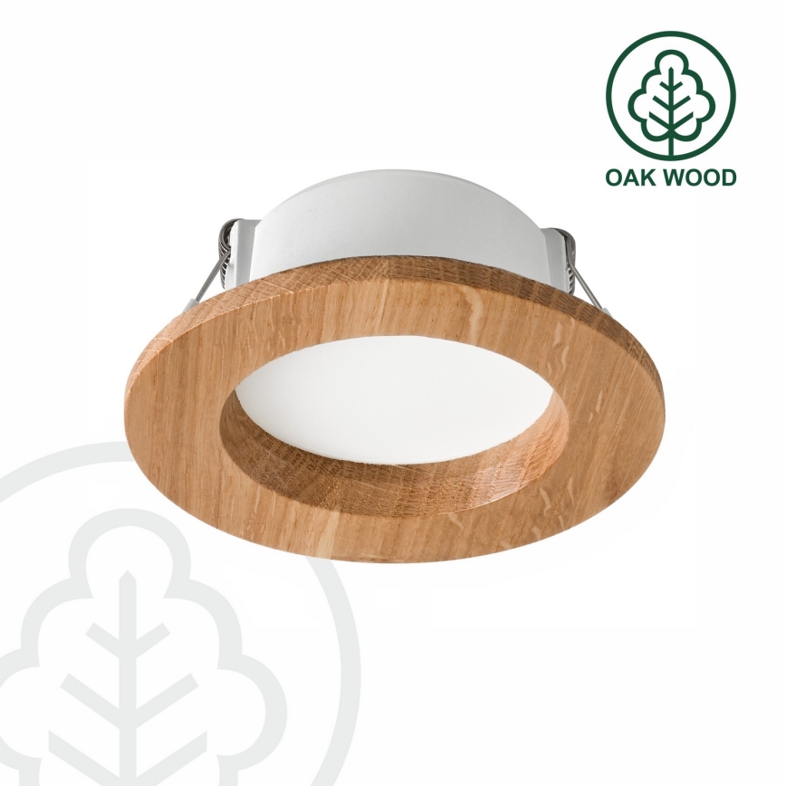 Lampada LED da incasso WOODY SPOT LED/5,5W/230V 4000K quercia ø 10 cm
