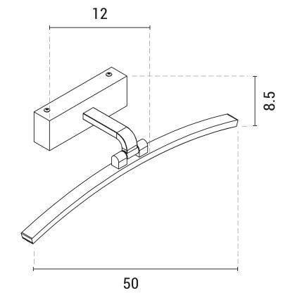 Lampada LED da quadro LED/10W/230V 4000Κ 50 cm nero