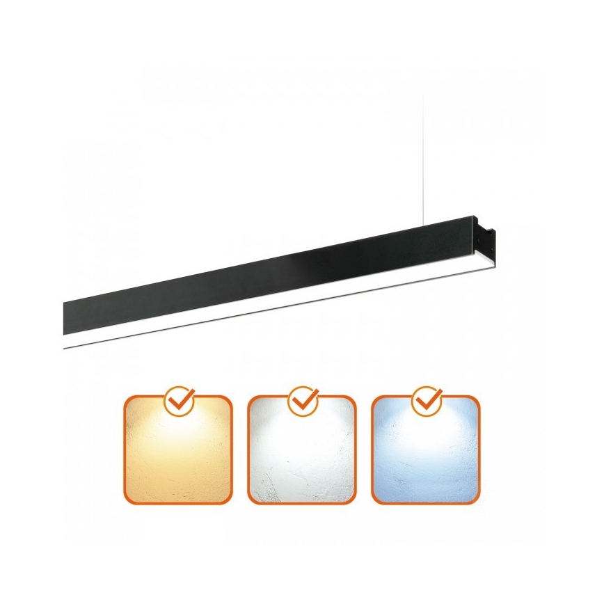 Plafoniera/sospensione LED KOLINE LED/40W/230V 3000/4000/6500K 120 cm nera