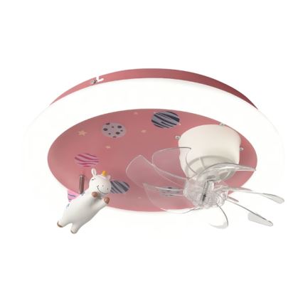 Plafoniera LED dimmerabile per bambini con ventilatore LED/48W/230V 3000/4000/6000K Ø 50 cm rosa + telecomando