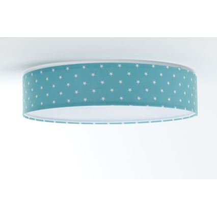 Lampada da soffitto LED per bambini GALAXY KIDS LED/24W/230V stelle turchese/bianco