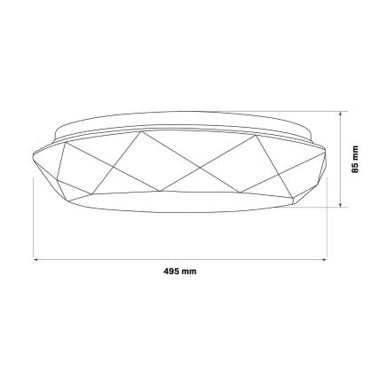 Lampada LED dimmerabile da bagno GALAXY LED/72W/230V diametro 49 cm 3000-6000K IP44 + telecomando