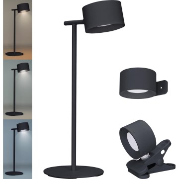 Lampada LED Dimmerabile touch ricaricabile 3in1 LED/4W/2000 mAh 3000/4000/6500K nero