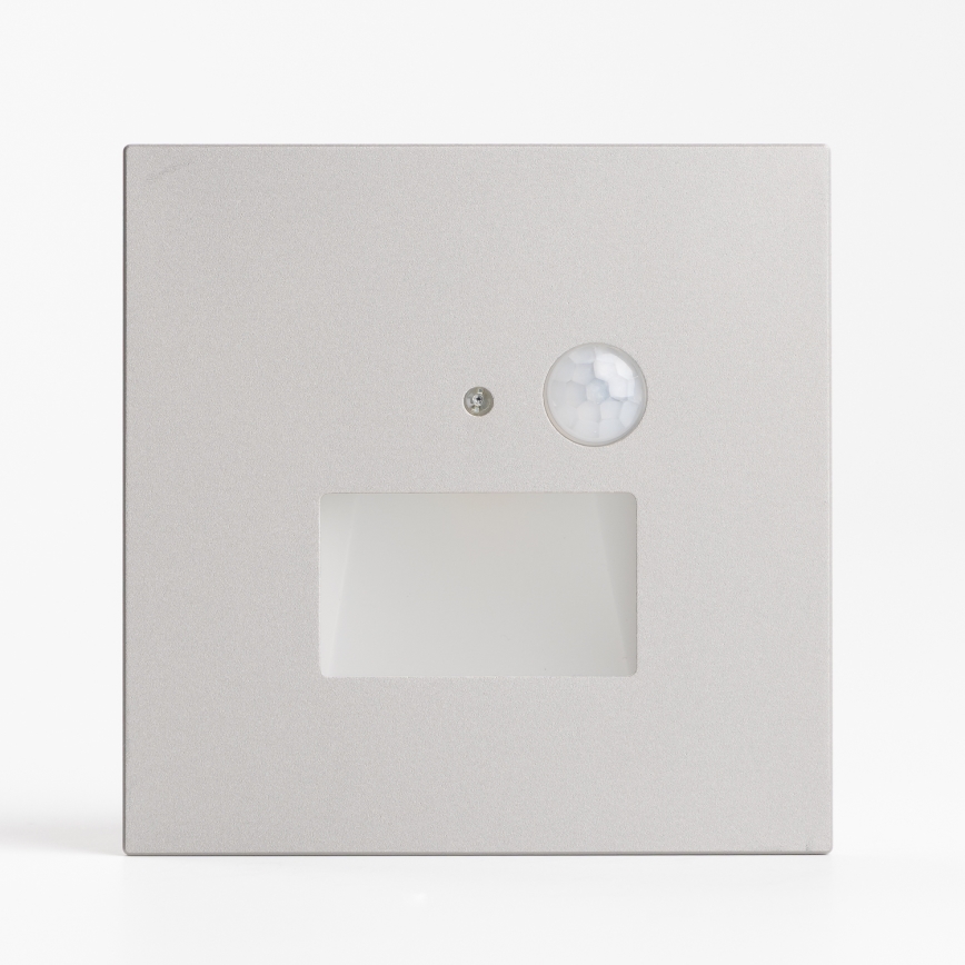 Lampada a LED per scale con sensore di movimento e sensore crepuscolare LED/1,5W/230V 3000/4000/6000K, grigio
