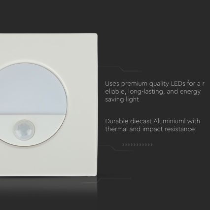 Lampada LED per scale con sensore di movimento LED/3W/230V 4000K bianco