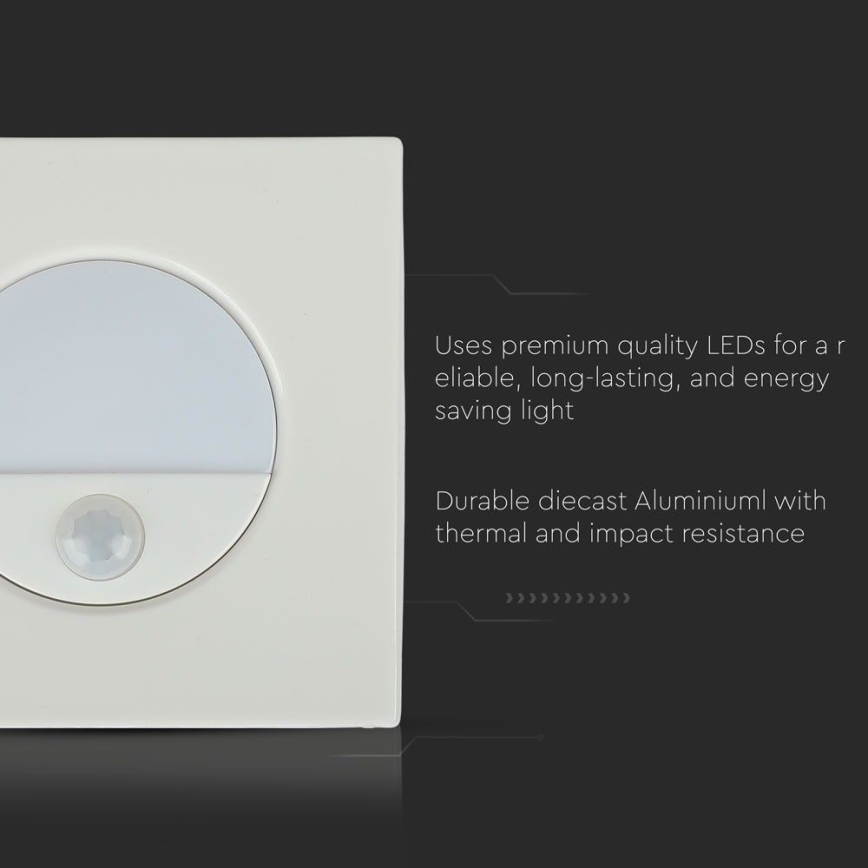 Lampada LED per scale con sensore di movimento LED/3W/230V 4000K bianco