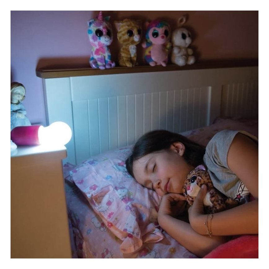 Lampada LED portatile LED/1W/3xAAA rosa