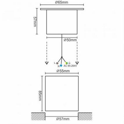 Lampada LED segnapasso da esterno LED/4W/85-264V IP67 2800K
