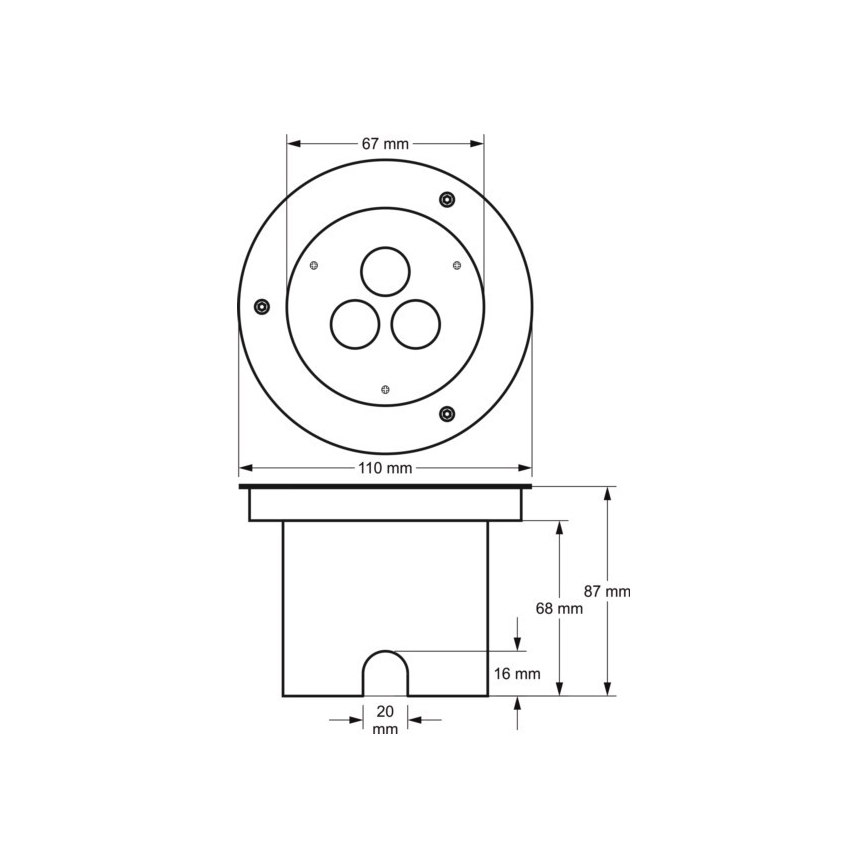 Lampada LED segnapasso da esterno SIBAR 3xLED/1W/230V IP67 4000K