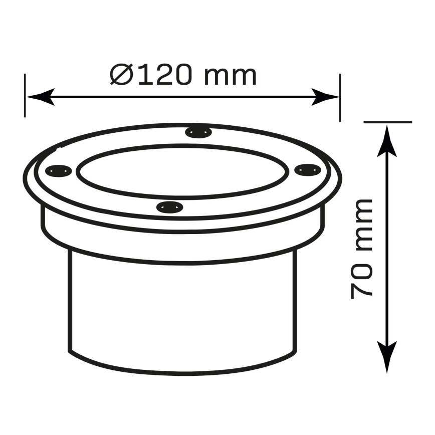 Lampada LED segnapasso MIVO LED/3W/230V diametro 12 cm IP67 cromo opaco