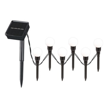 Lampada LED solare KULKI 6xLED/1,2V 600 mAh 4,3 m IP44 nero/bianco